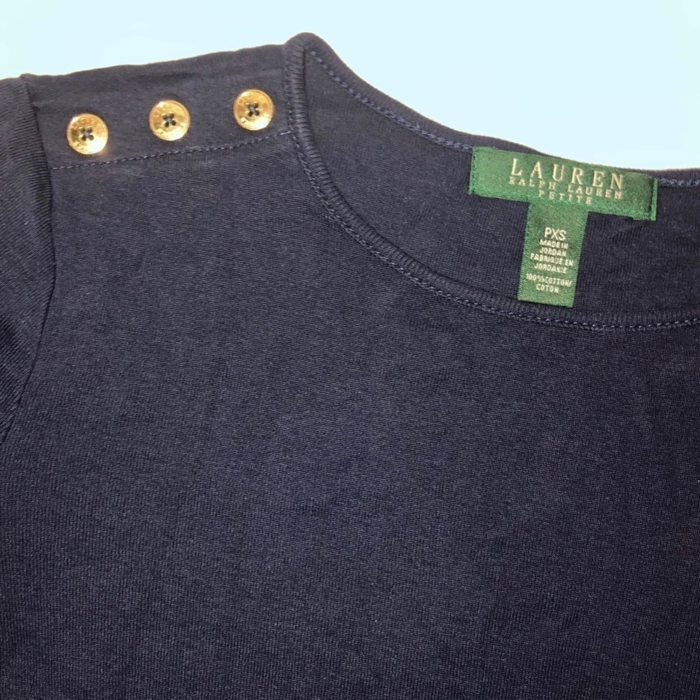 Ralph Lauren Navy Half Sleeve Top - Picture 9 of 9